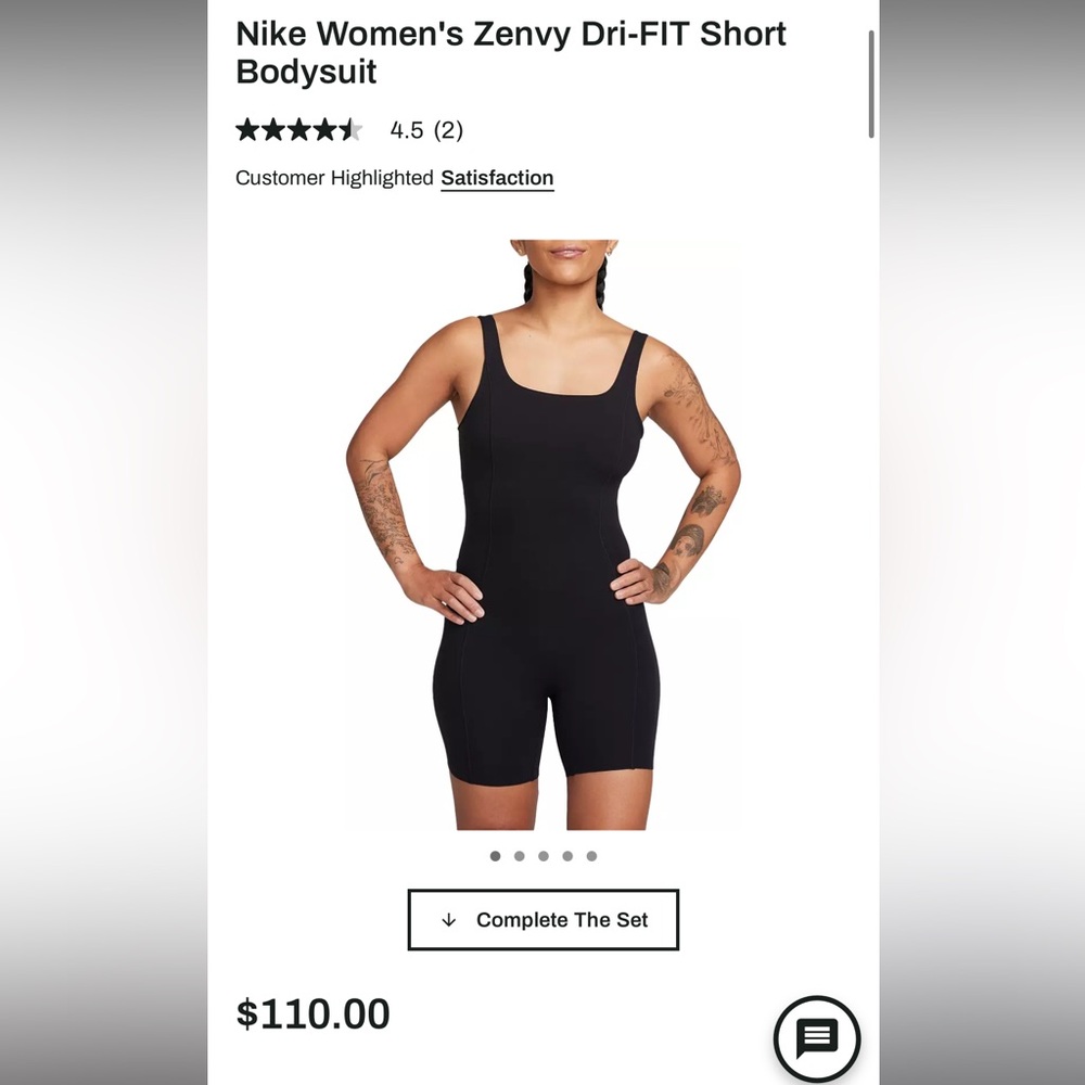 NWOT Nike women’s zenfy dri-fit short bodysuit